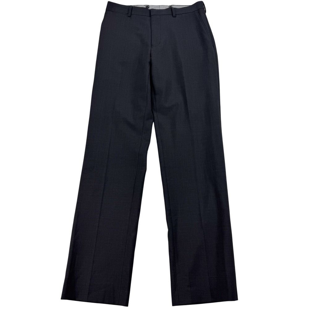 Crown & Ivy Dress Pants Mens 30x32 Gray Wool Blend Flat Front Lined Stretch